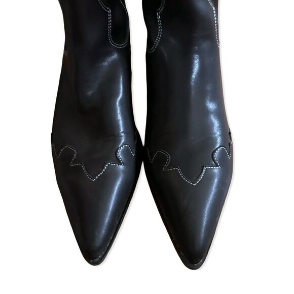 WeWoreWhat Cowboy Boots in Black western cowgirl stitched Revolve 40 10 - Picture 8 of 14